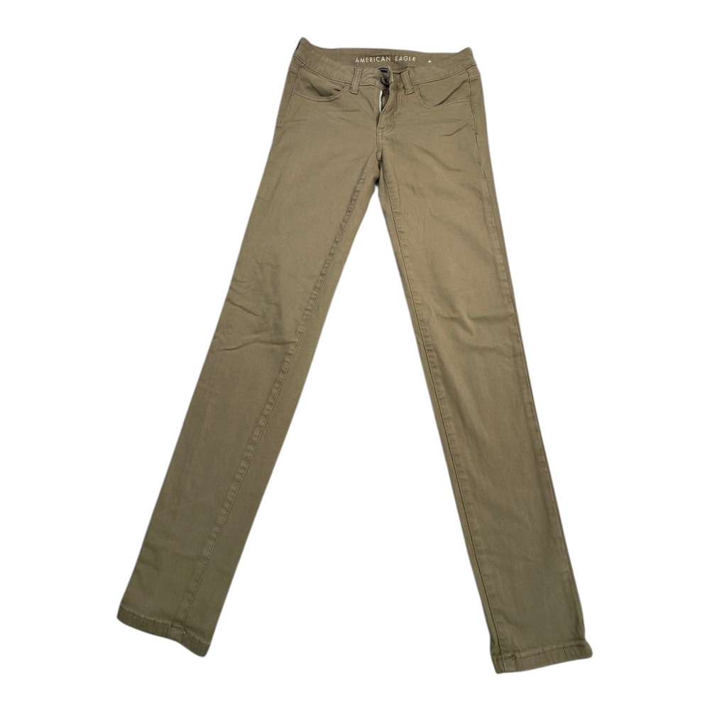 American Eagle Outfitters Womens Khaki Super Stretch Skinny Pants Size 0 Regular